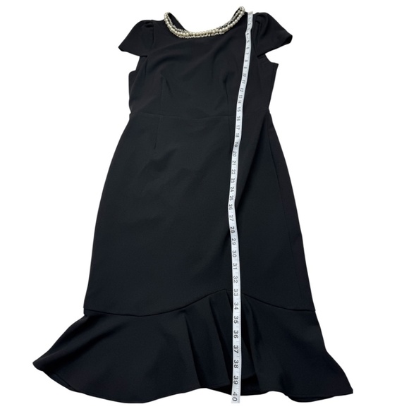 Betsey Johnson Pearl Trim Trumpet Ruffle Sheath Dress 10 - Picture 14 of 15